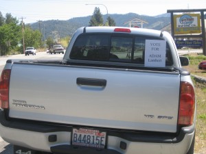 4 Adam Lambert Printout in Back Window