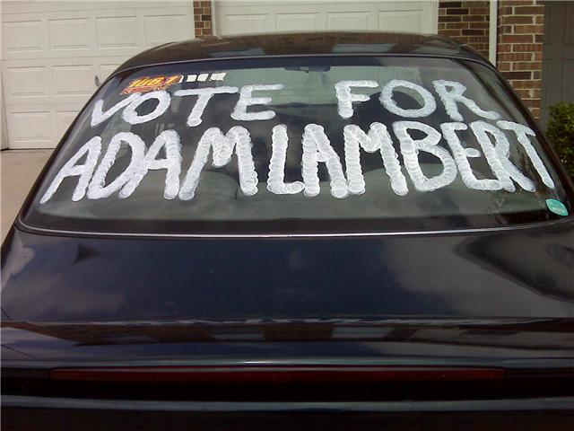 Vote for Adam Lambert Back Window Vote For Adam Lambert Back Window